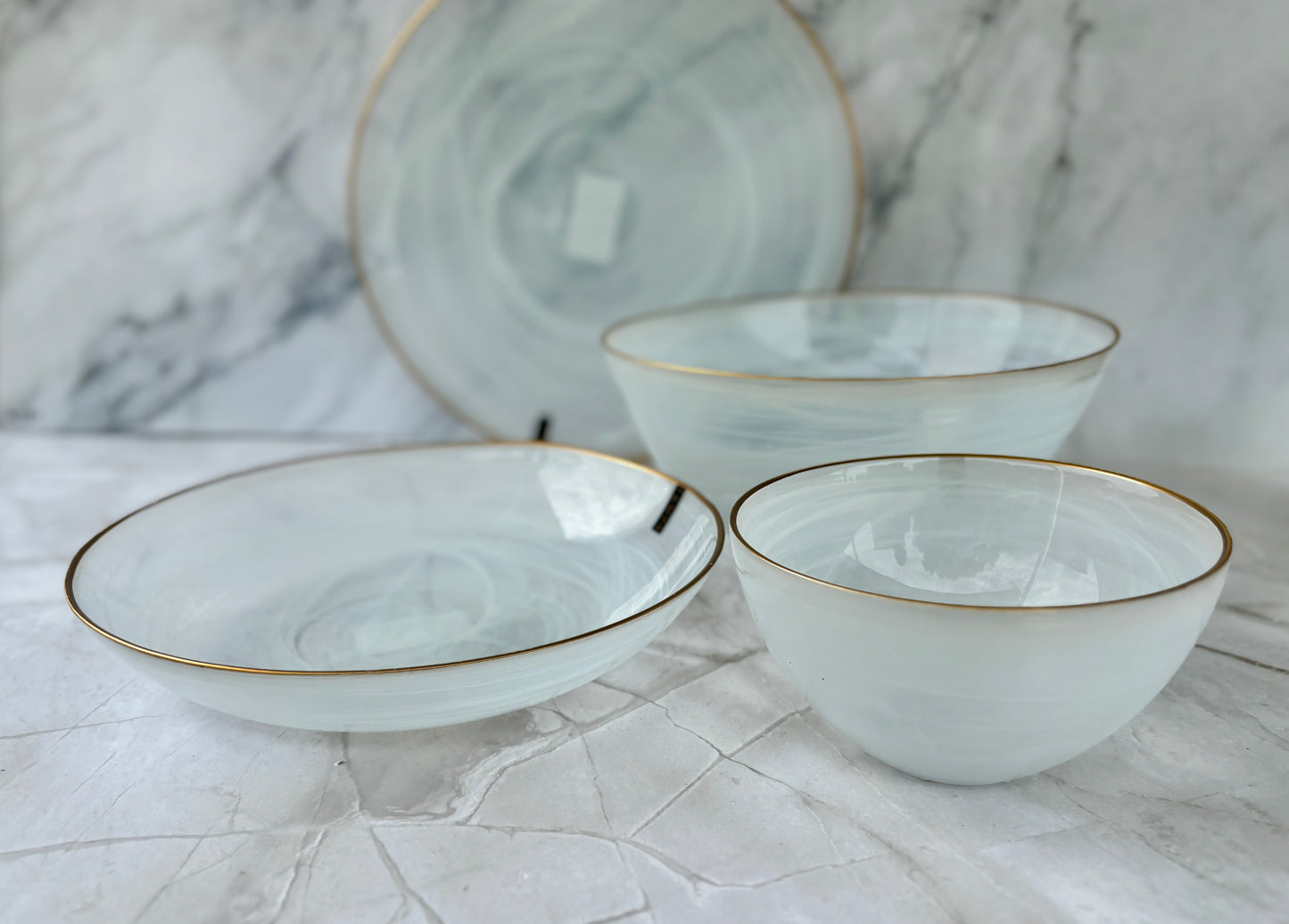 Ismay White Salad Bowl