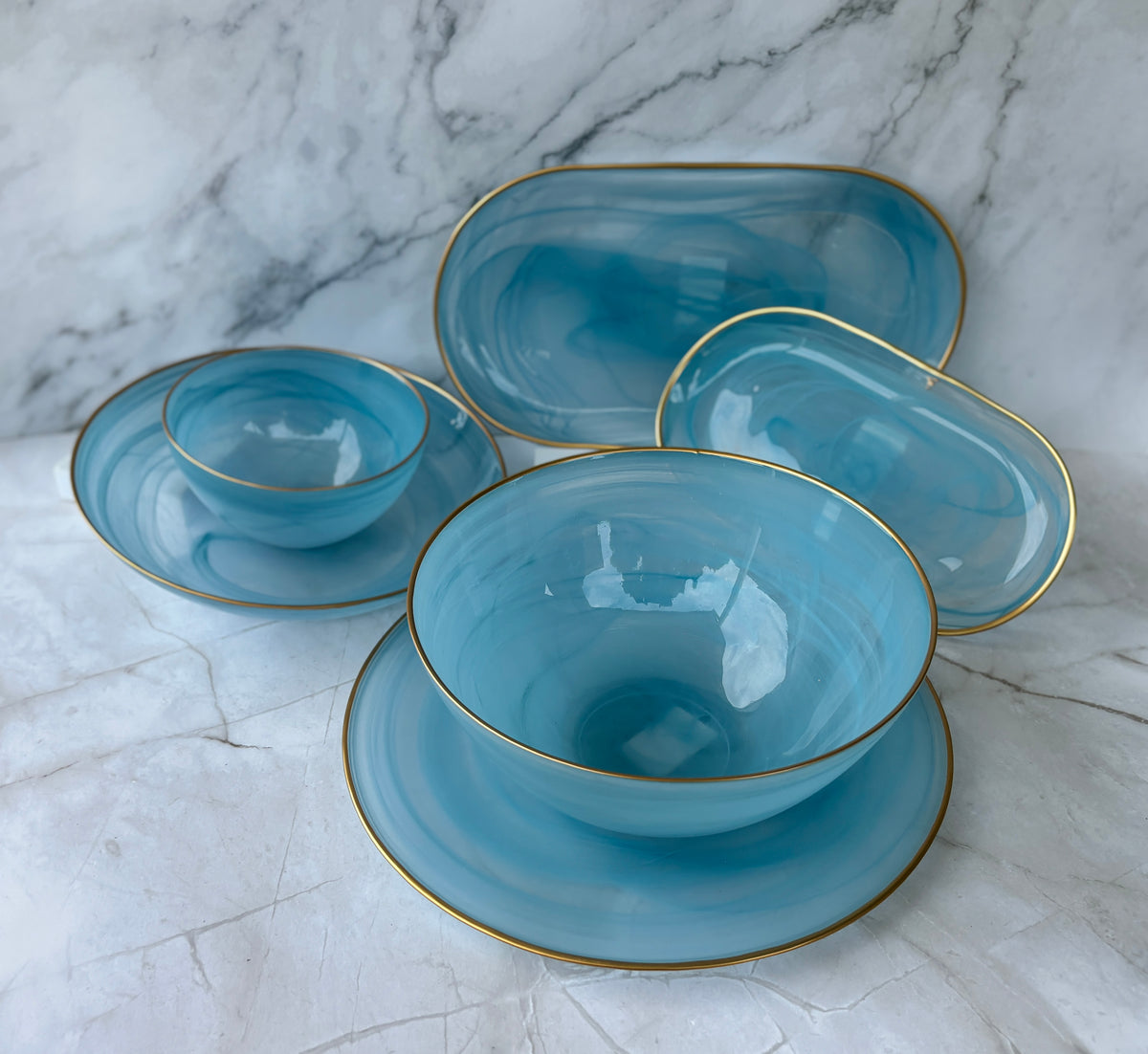 Ismay Blue Large Round Platter
