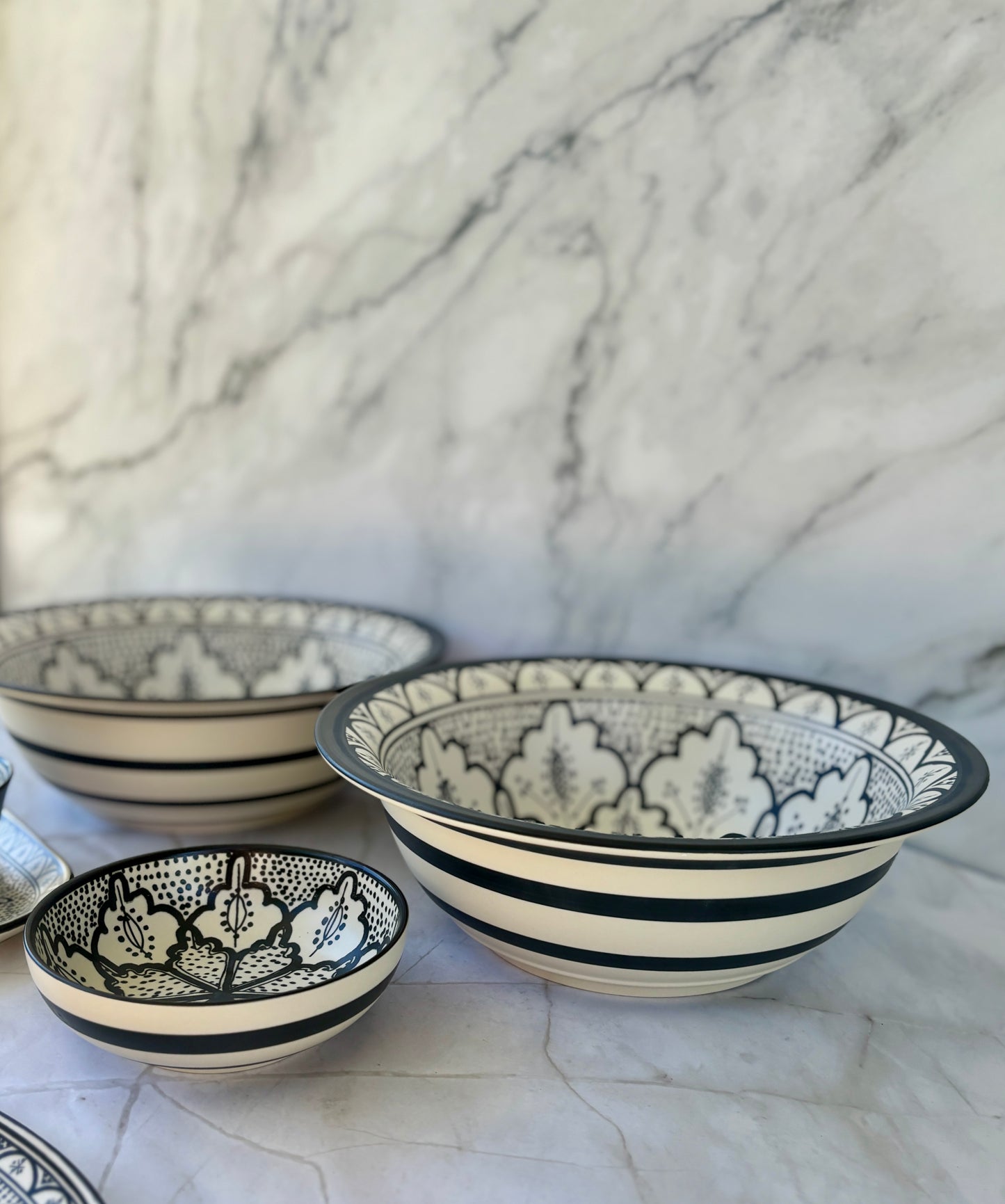 Aleah Cremic Bowl 14x4.5cm Black /White