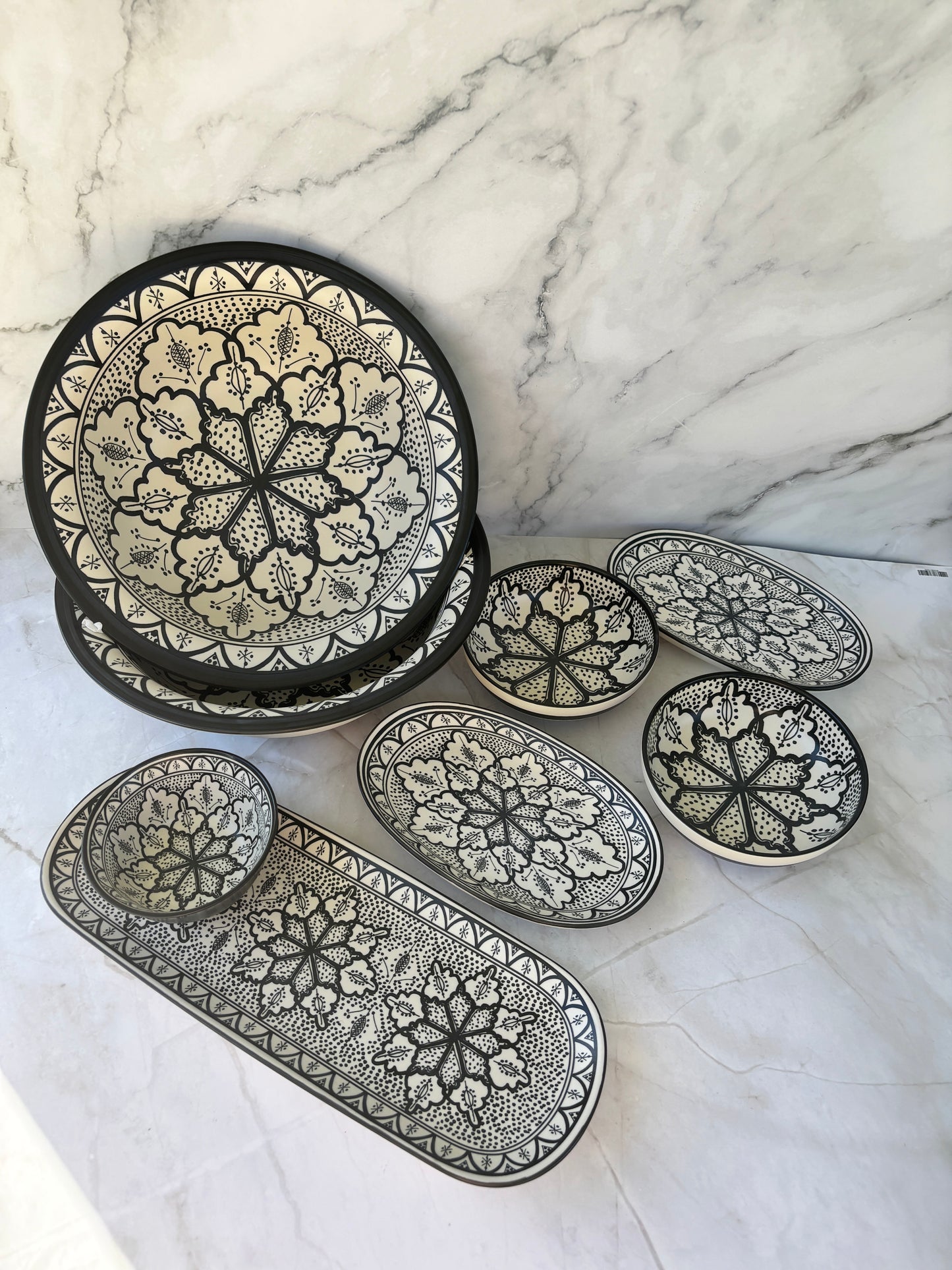 Aleah Cremic Bowl 14x4.5cm Black /White