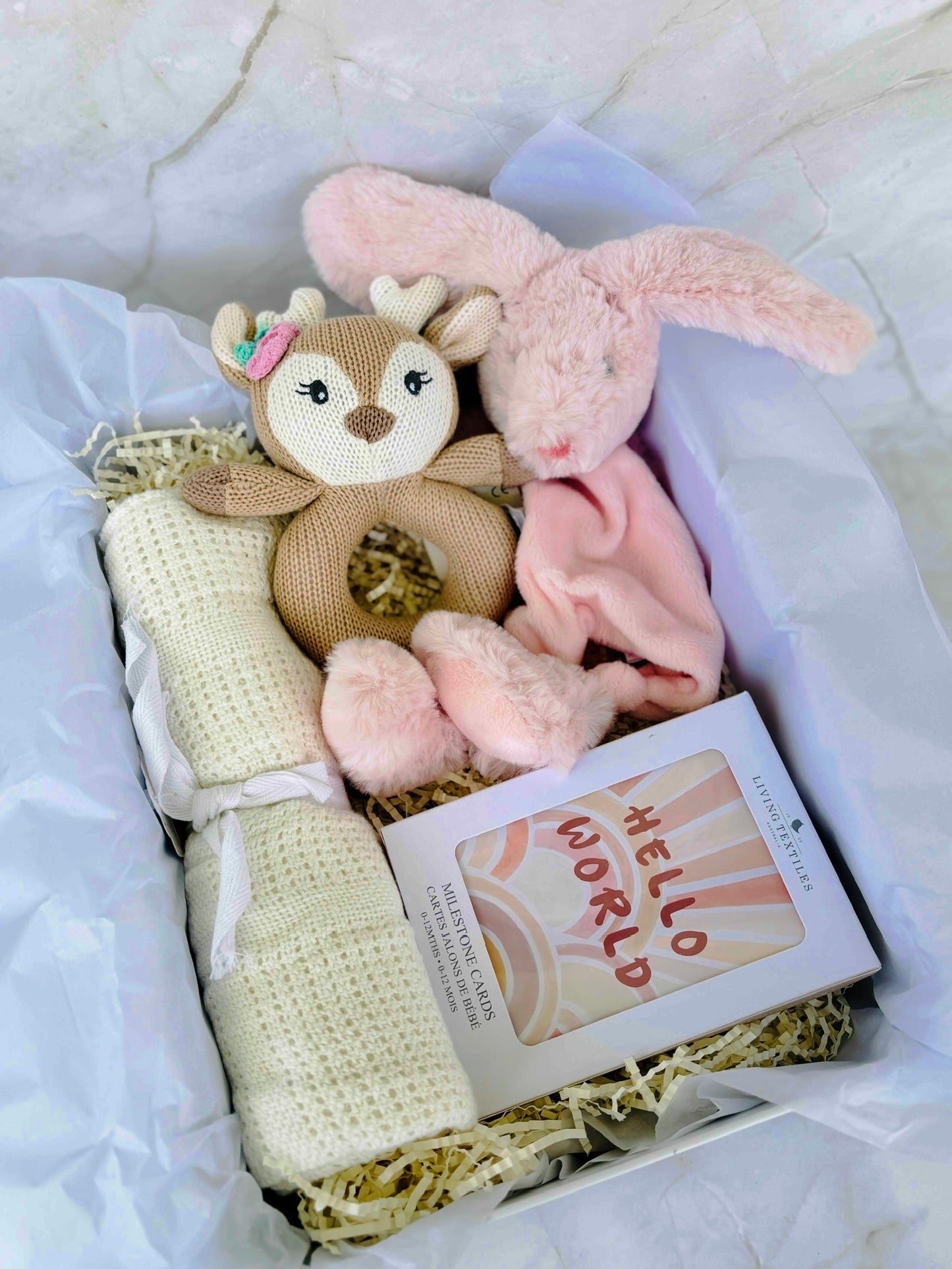 Baby Girl Gift Box - Fawn & Milestone
