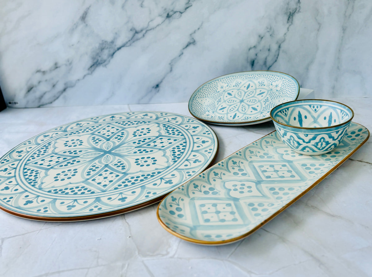 Aleah Ceramic Serving Set - Blue