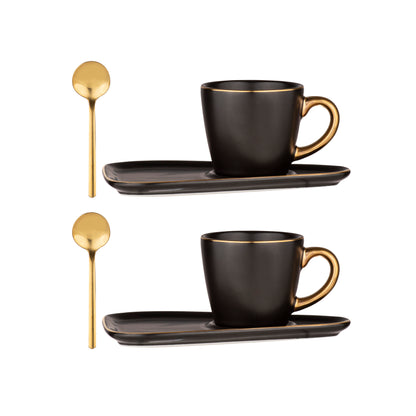 Asteria Black 2pk Espresso Set