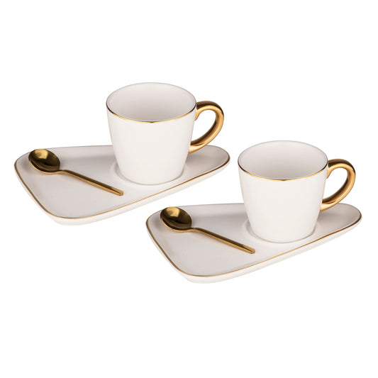 Asteria White 2pk Espresso Set