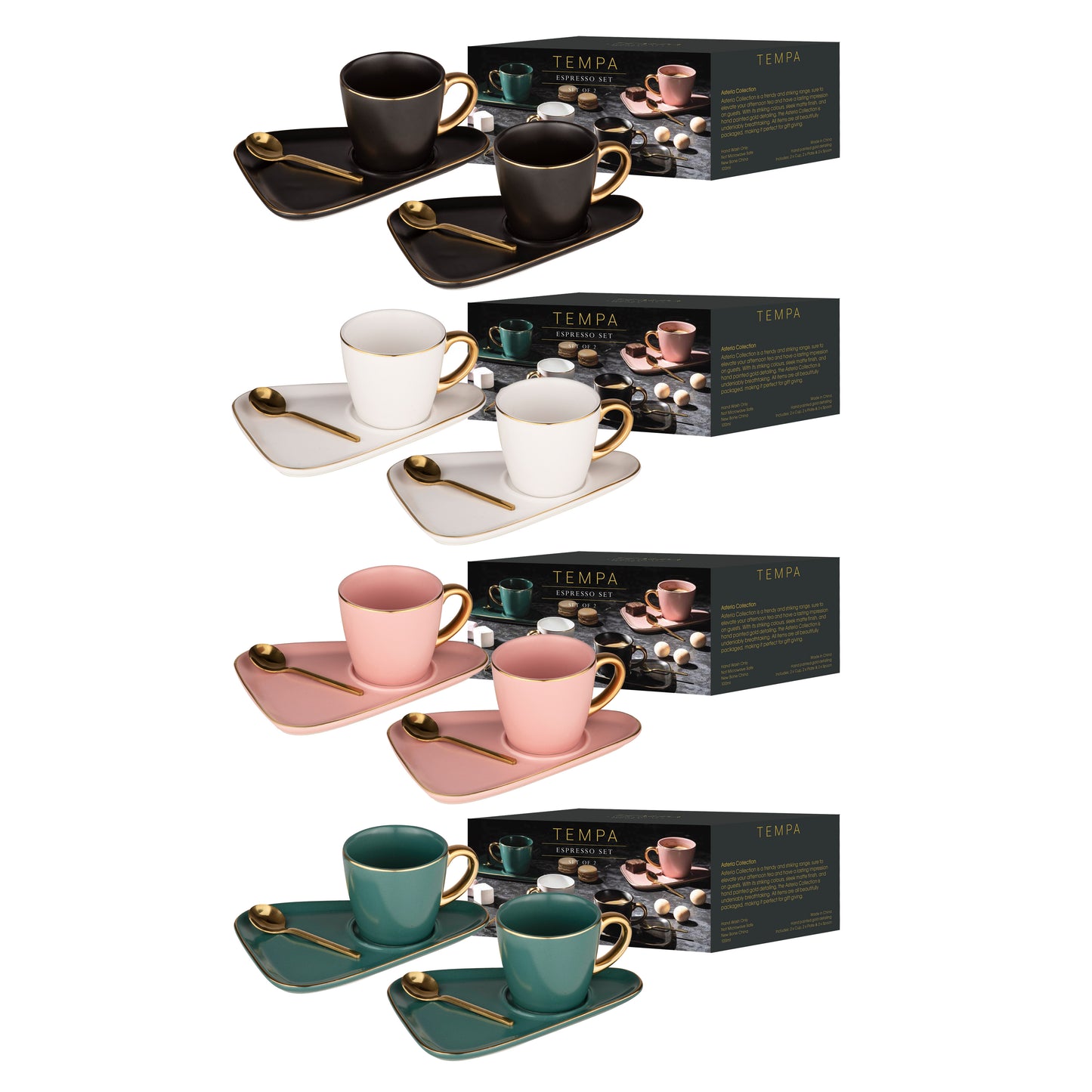 Asteria Teal 2pk Espresso Set