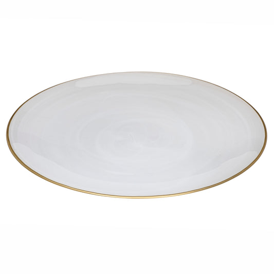 Ismay White Large Round Platter