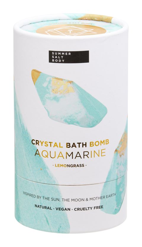 Summer Salt Crystal Bath Bomb - Aquamarine Lemongrass