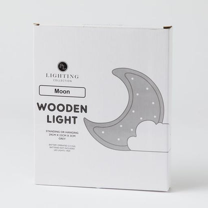 Moon Wooden Light