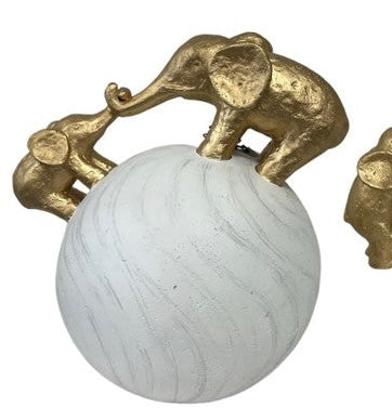 Elephant Sphere - White & Gold