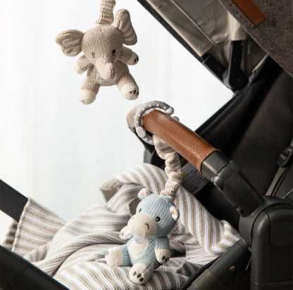 Elephant & Hippo Stroller toy 2PK