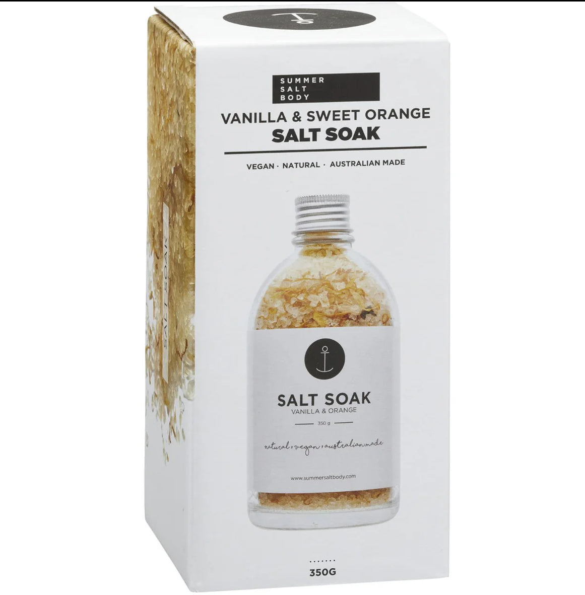 Summer Salt Body, Salt Soak - Vanilla & Orange 350g