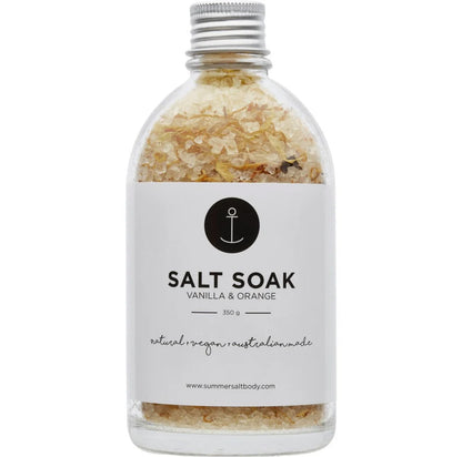 Summer Salt Body, Salt Soak - Vanilla & Orange 350g