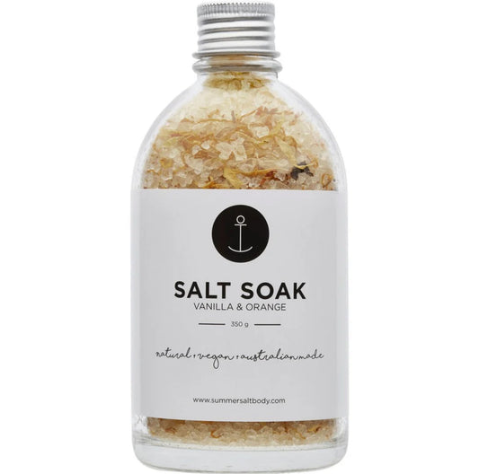 Summer Salt Body, Salt Soak - Vanilla & Orange 350g