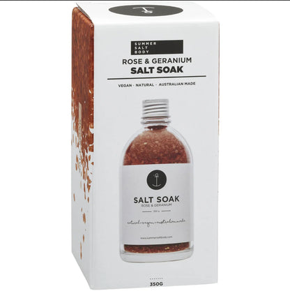 Summer Salt Body Salt Soak - Rose & Geranium 350g