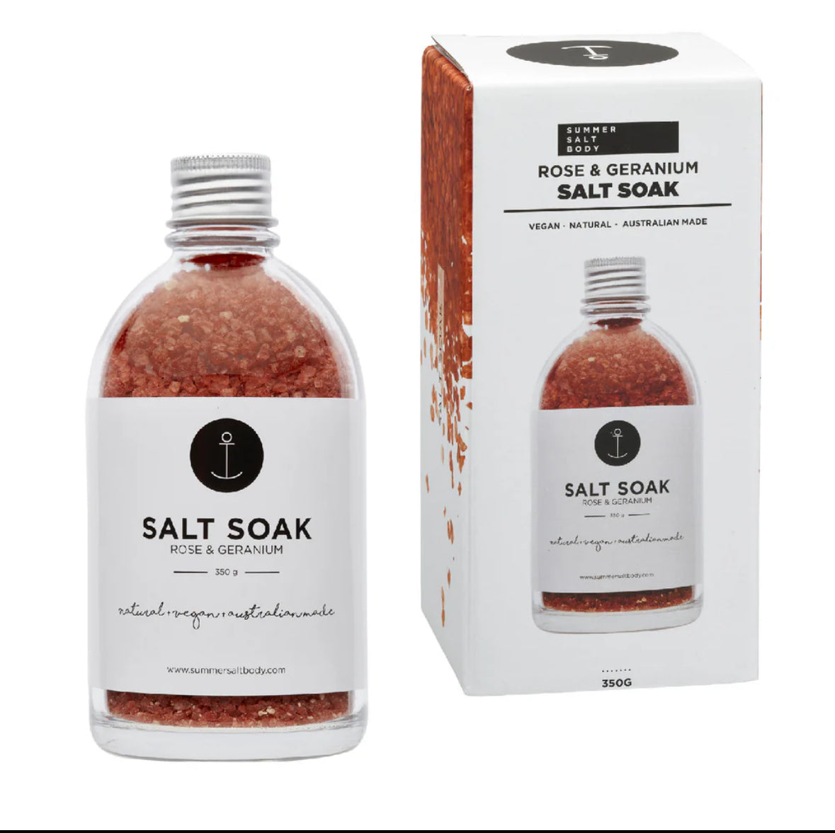 Summer Salt Body Salt Soak - Rose & Geranium 350g