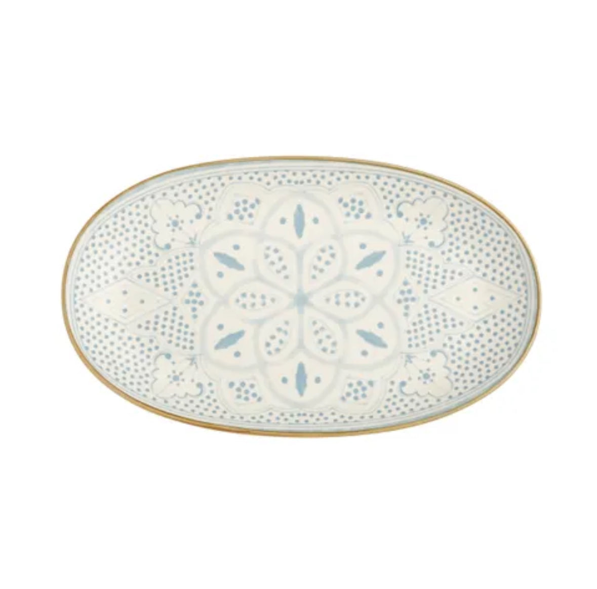 Aleah Oval Ceramic Dish - Blue