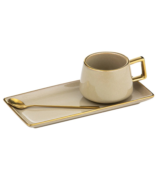 Rae Mocha Mug Plate & Spoon Set