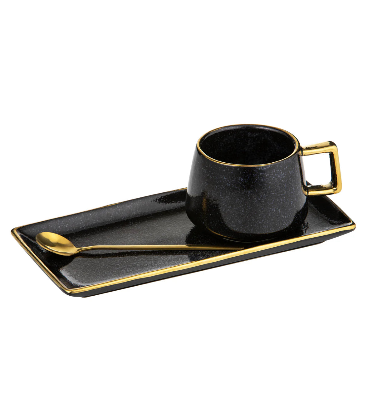 Rae Charcoal Mug Plate & Spoon Set