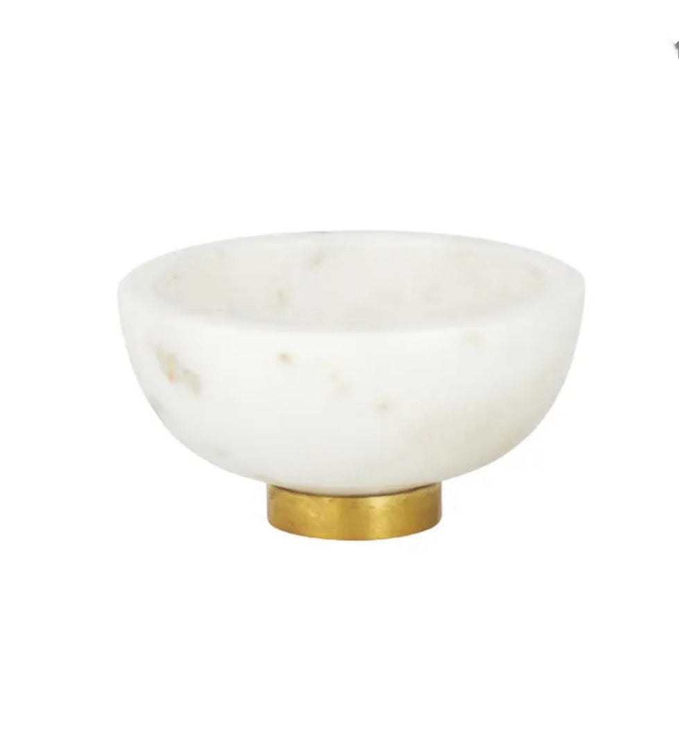 Mina Marble Pinch Bowl White