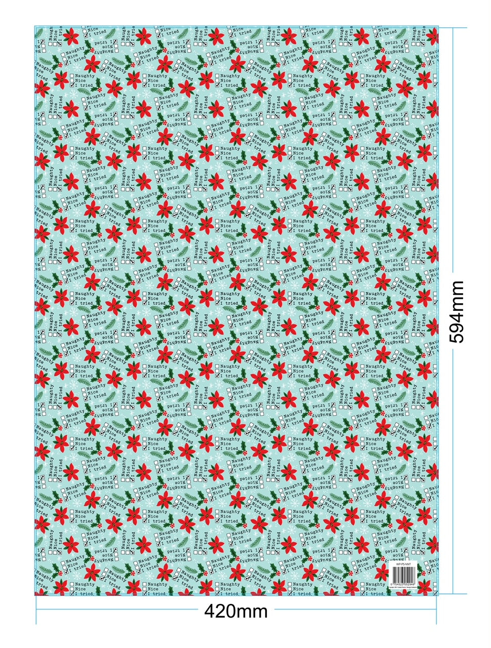 Wrapping Paper - Naughty or Nice checklist