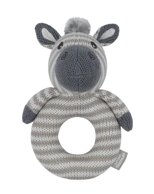 Zac The Zebra Knitted Rattle