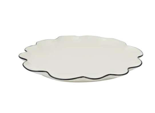 Winslow Ceramic Bowl Ivory & Black 30 x 7cm