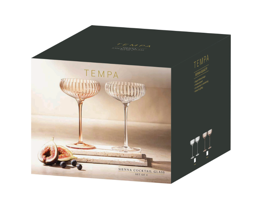 Sienna Blush 4pk Cocktail Glass
