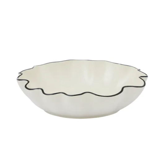 Winslow Ceramic Bowl Ivory & Black 30 x 7cm