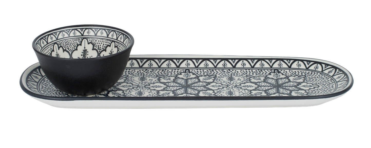 Aleah Ceramic Serving Set - Black